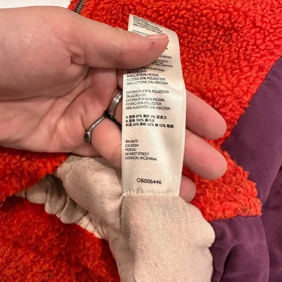 Free People Women's Rivington Sherpa Jacket Orange Purple sz XS - Picture 12 of 15